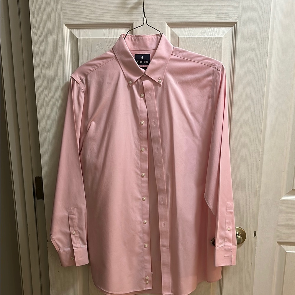 Men's Stafford Pink Button-Down Shirt